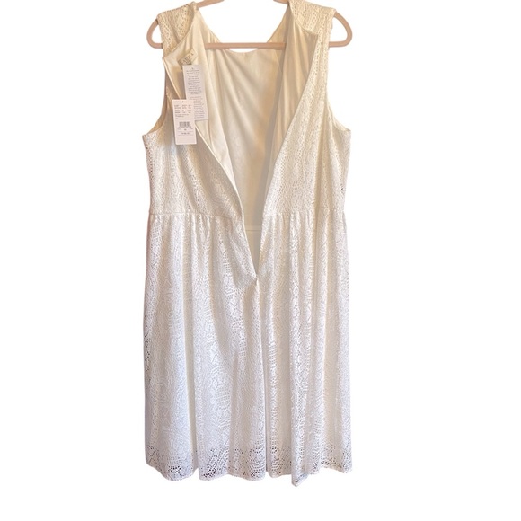 Laura Plus White Lace Dress-Size 20-Sleeveless/Fitted Bodice-Flared Skirt NWT - Picture 9 of 14